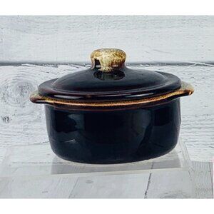 Vintage Pfaltzgraff GOURMET Brown Drip Stoneware Lid Individual Casserole Dish